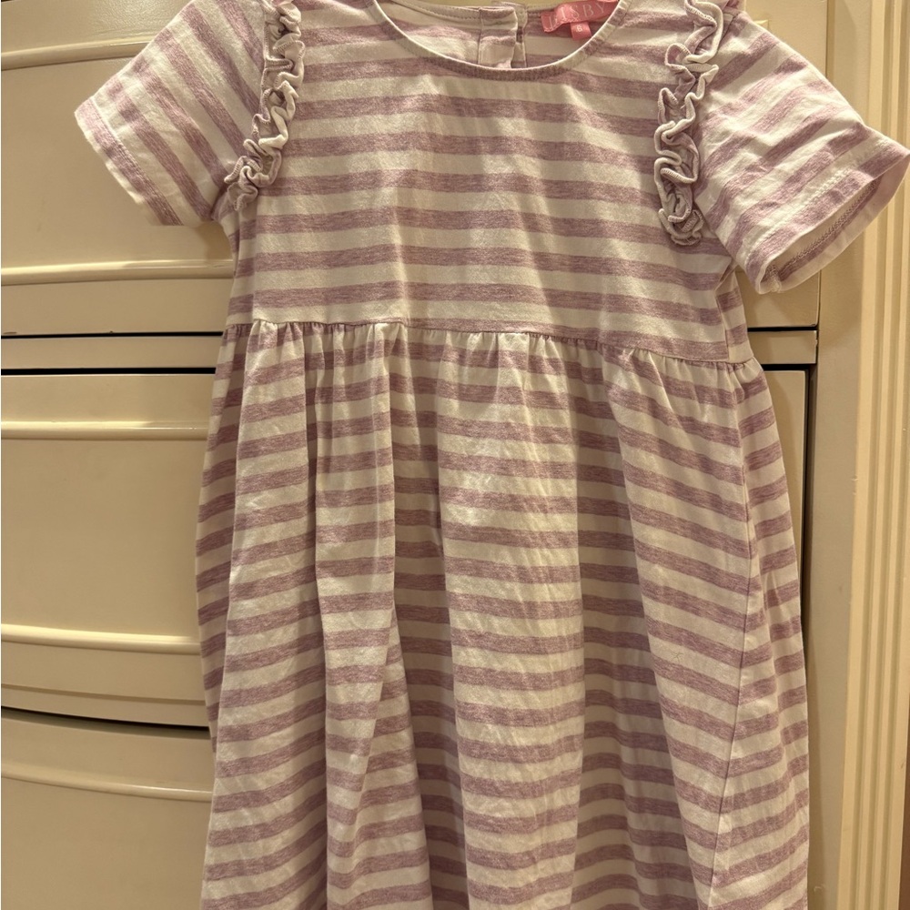 Bisby Girl 6 Lilac Striped Kids Knit Dress